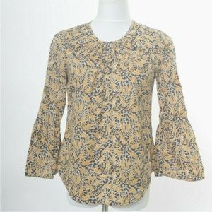 Drake's London J. Crew Bell-Sleeve Giraffe Print